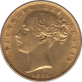 1853 GOLD SOVEREIGN ( AUNC ) SHIELD BACK - Sovereign - Cambridgeshire Coins