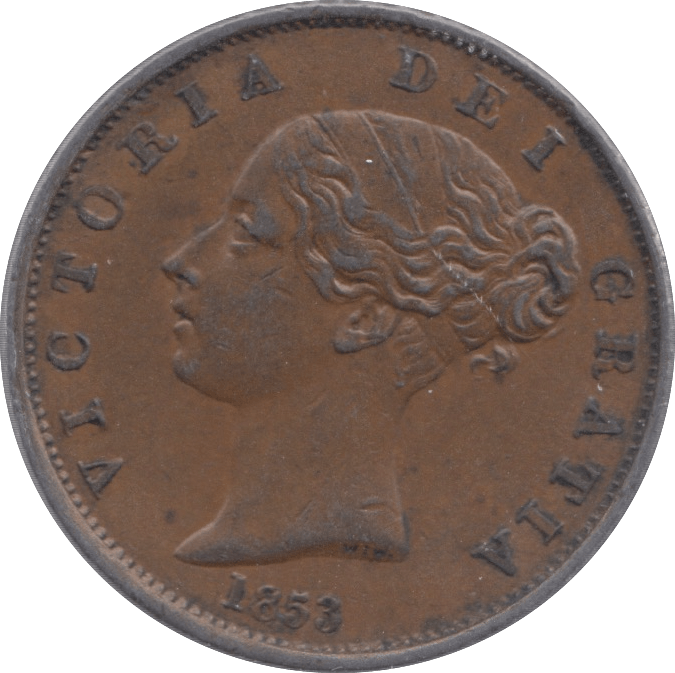 1853 HALFPENNY ( AUNC ) 5 - Halfpenny - Cambridgeshire Coins