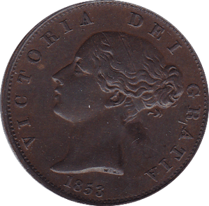 1853 HALFPENNY ( EF ) B - Halfpenny - Cambridgeshire Coins