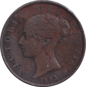 1853 HALFPENNY ( FINE ) - Halfpenny - Cambridgeshire Coins
