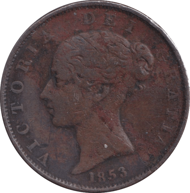 1853 HALFPENNY ( FINE ) - Halfpenny - Cambridgeshire Coins
