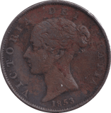 1853 HALFPENNY ( FINE ) - Halfpenny - Cambridgeshire Coins