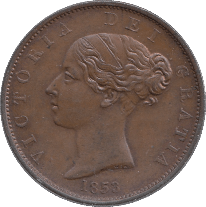 1853 HALFPENNY ( UNC ) - Halfpenny - Cambridgeshire Coins