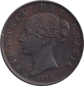 1853 HALFPENNY ( VF ) - Halfpenny - Cambridgeshire Coins