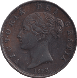 1853 HALFPENNY ( VF ) - Halfpenny - Cambridgeshire Coins