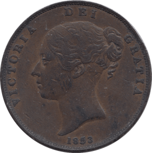 1853 PENNY ( EF ) 10 - Penny - Cambridgeshire Coins