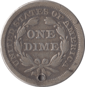 1853 SILVER USA 1 DIME - SILVER WORLD COINS - Cambridgeshire Coins