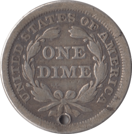 1853 SILVER USA 1 DIME - SILVER WORLD COINS - Cambridgeshire Coins