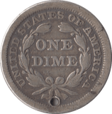1853 SILVER USA 1 DIME - SILVER WORLD COINS - Cambridgeshire Coins