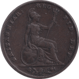 1854 FARTHING ( GVF ) - Farthing - Cambridgeshire Coins