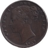 1854 FARTHING ( GVF ) - Farthing - Cambridgeshire Coins