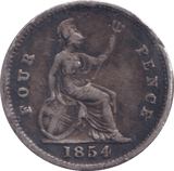 1854 FOURPENCE ( NF ) - Fourpence - Cambridgeshire Coins