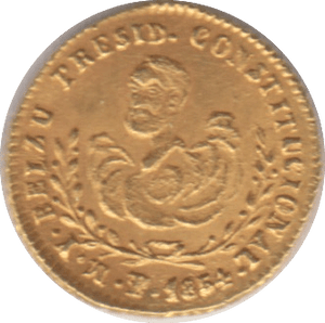 1854 GOLD BOLIVIA ONE SOL - Gold World Coins - Cambridgeshire Coins