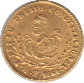 1854 GOLD BOLIVIA ONE SOL - Gold World Coins - Cambridgeshire Coins