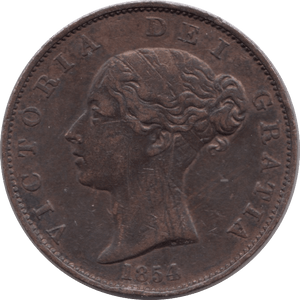 1854 HALFPENNY ( GF ) 4 - Halfpenny - Cambridgeshire Coins
