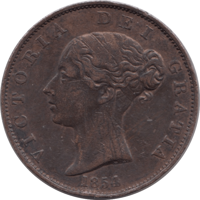 1854 HALFPENNY ( GF ) 4 - Halfpenny - Cambridgeshire Coins
