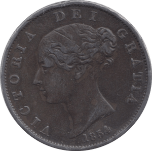 1854 HALFPENNY ( GVF ) - Halfpenny - Cambridgeshire Coins