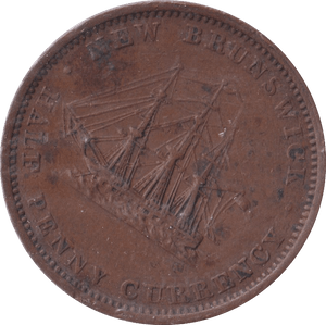 1854 HALFPENNY TOKEN NEW BRUNSWICK - WORLD COINS - Cambridgeshire Coins