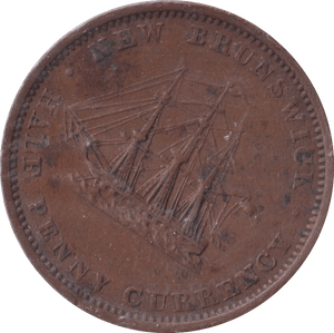 1854 HALFPENNY TOKEN NEW BRUNSWICK - WORLD COINS - Cambridgeshire Coins