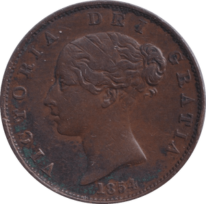 1854 HALFPENNY ( VF ) - Halfpenny - Cambridgeshire Coins