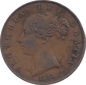 1854 HALFPENNY ( VF ) - Halfpenny - Cambridgeshire Coins