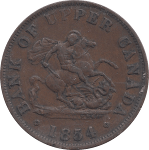 1854 NEWFOUNDLAND HALFPENNY - Token - Cambridgeshire Coins