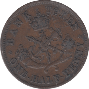 1854 NEWFOUNDLAND HALFPENNY - Token - Cambridgeshire Coins