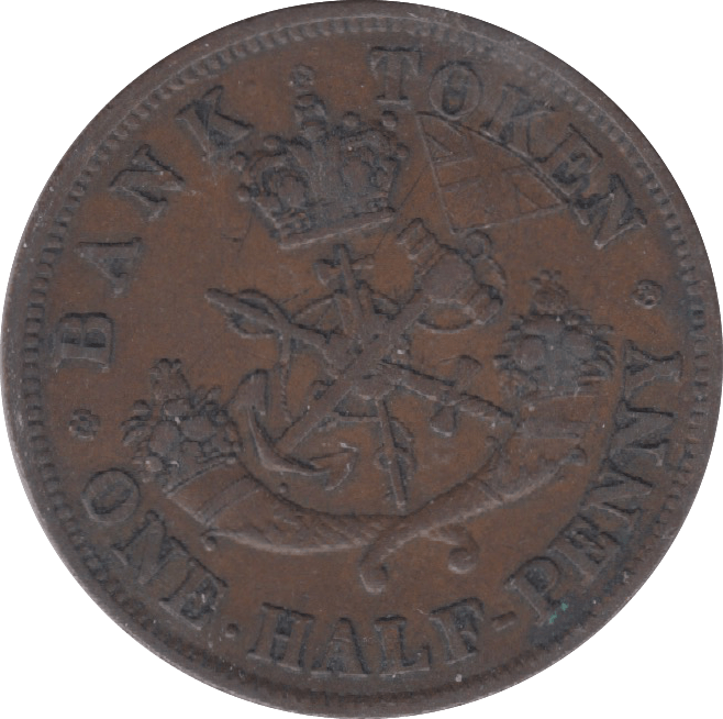 1854 NEWFOUNDLAND HALFPENNY - Token - Cambridgeshire Coins