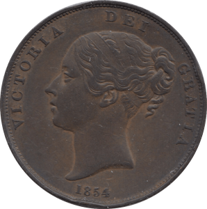 1854 PENNY ( EF ) 1 - Penny - Cambridgeshire Coins
