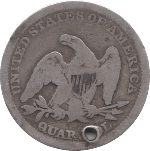 1854 SILVER 1 QUARTER DOLLAR USA HOLED - SILVER WORLD COINS - Cambridgeshire Coins