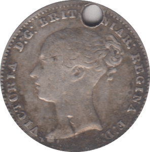 1854 THREEPENCE ( FINE ) HOLED - Threepence - Cambridgeshire Coins