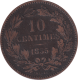 1855 10 CENTIMES LUXENBURG - WORLD COINS - Cambridgeshire Coins