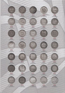1855 - 1924 GREAT BRITISH ONE SHILLING COIN HUNT COLLECTORS ALBUM - Coin Album - Cambridgeshire Coins
