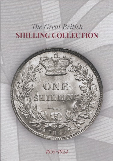 1855 - 1924 GREAT BRITISH ONE SHILLING COIN HUNT COLLECTORS ALBUM - Coin Album - Cambridgeshire Coins