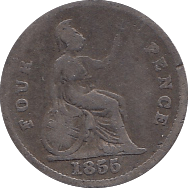 1855 FOURPENCE ( FAIR ) C - Fourpence - Cambridgeshire Coins