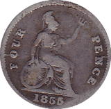 1855 FOURPENCE ( FAIR ) D - Fourpence - Cambridgeshire Coins