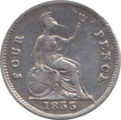 1855 FOURPENCE ( FINE ) 13 - Fourpence - Cambridgeshire Coins