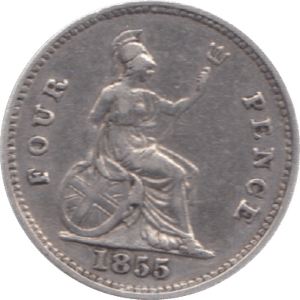 1855 FOURPENCE ( FINE ) 23 - Fourpence - Cambridgeshire Coins