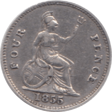 1855 FOURPENCE ( FINE ) 23 - Fourpence - Cambridgeshire Coins