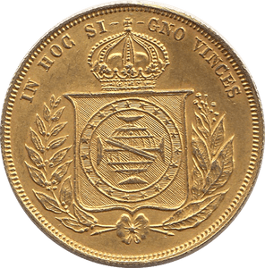 1855 GOLD 10,000 REIS BRAZIL - Gold World Coins - Cambridgeshire Coins