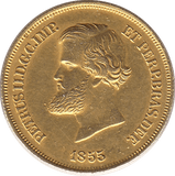 1855 GOLD 10,000 REIS BRAZIL - Gold World Coins - Cambridgeshire Coins