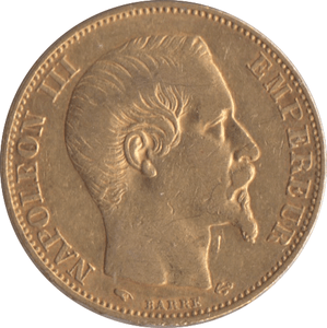 1855 GOLD 20 FRANCS FRANCE ( A ) NAPOLEON III - Gold World Coins - Cambridgeshire Coins
