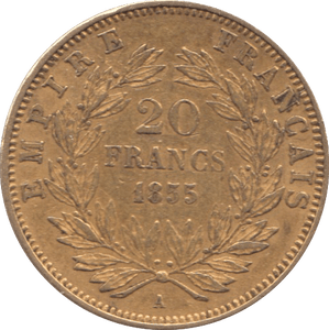 1855 GOLD FRANCE 20 FRANCS - Gold World Coins - Cambridgeshire Coins