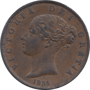 1855 HALFPENNY ( AUNC ) 4 - Halfpenny - Cambridgeshire Coins