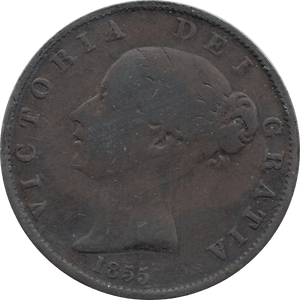 1855 HALFPENNY ( FINE ) 1 - Halfpenny - Cambridgeshire Coins