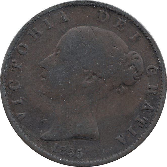 1855 HALFPENNY ( FINE ) 1 - Halfpenny - Cambridgeshire Coins