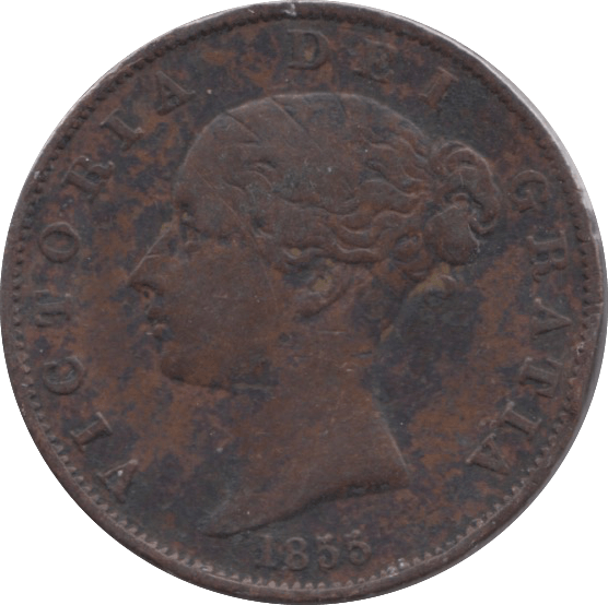 1855 HALFPENNY ( FINE ) - Halfpenny - Cambridgeshire Coins