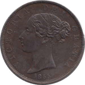 1855 HALFPENNY ( UNC ) 2 - Halfpenny - Cambridgeshire Coins
