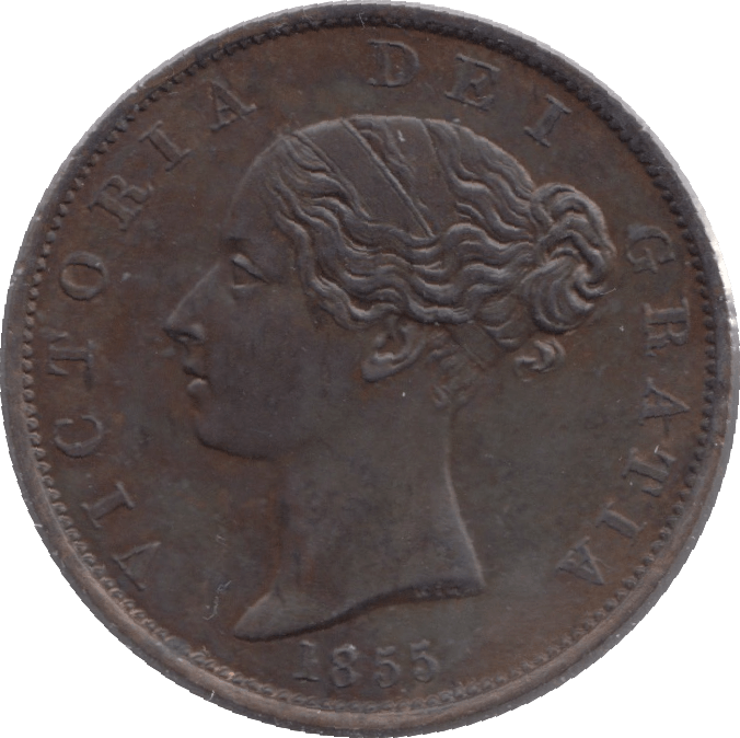 1855 HALFPENNY ( UNC ) 2 - Halfpenny - Cambridgeshire Coins
