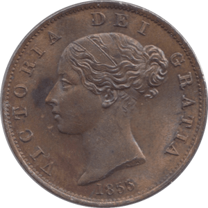 1855 HALFPENNY ( UNC ) 3 - Halfpenny - Cambridgeshire Coins